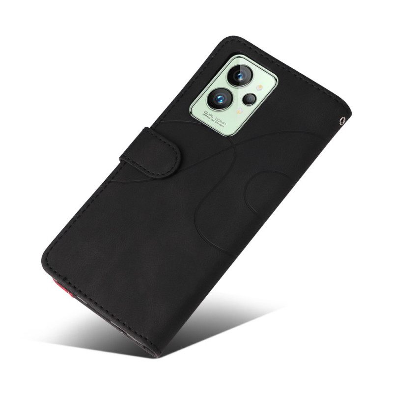 δερματινη θηκη Realme GT2 Pro με κορδονι Δίχρωμο Με Λουράκι