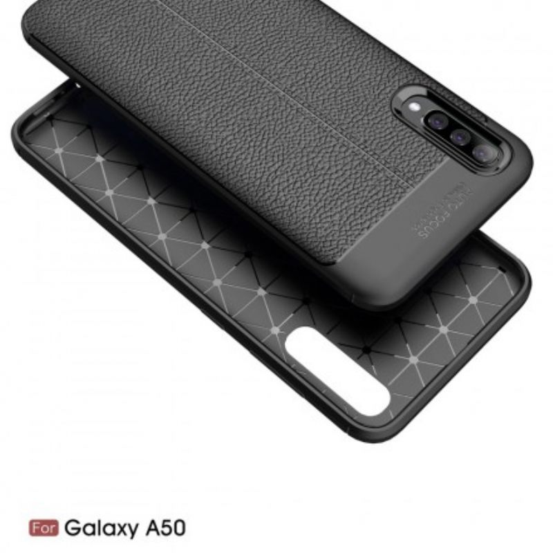 Θήκη Samsung Galaxy A50 Δερμάτινο Εφέ Litchi Διπλής Γραμμής