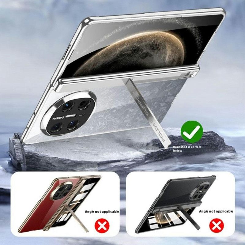 Κάλυμμα Huawei Mate X6 Διαφανές Με Μεντεσέ Και Σκληρυμένο Γυαλί Σιλικόνης