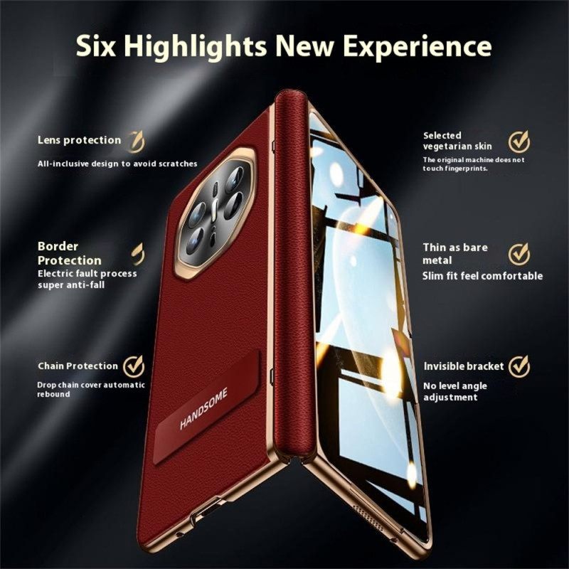 Κάλυμμα Huawei Mate X6 Υφή Δέρματος Με Προστατευτικό Οθόνης Σιλικόνης