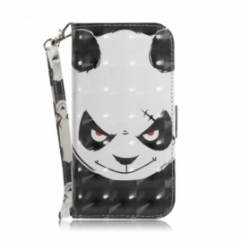 δερματινη θηκη Samsung Galaxy A20e με κορδονι Angry Panda Με Λουράκι