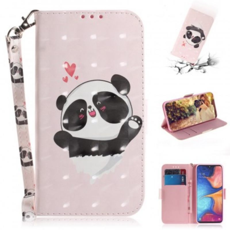 Κάλυμμα Samsung Galaxy A20e με κορδονι Panda Love With Strap
