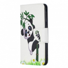 Θήκη Flip Samsung Galaxy A20e Panda On Bamboo