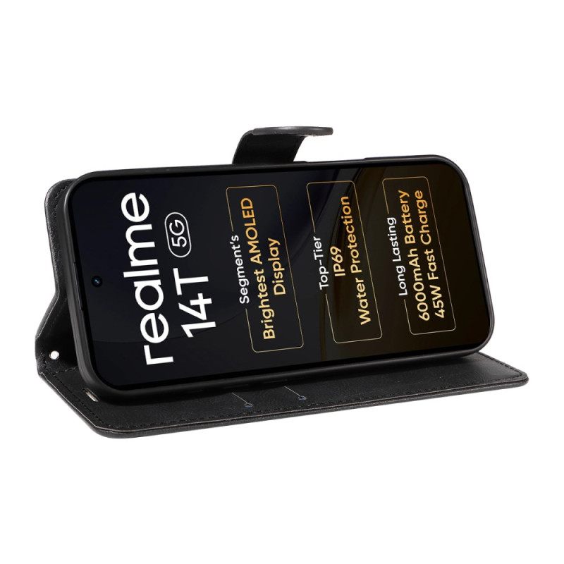 Δερματινη Θηκη Realme 14t 5g Απλό Δερμάτινο Εφέ Με Λουρί