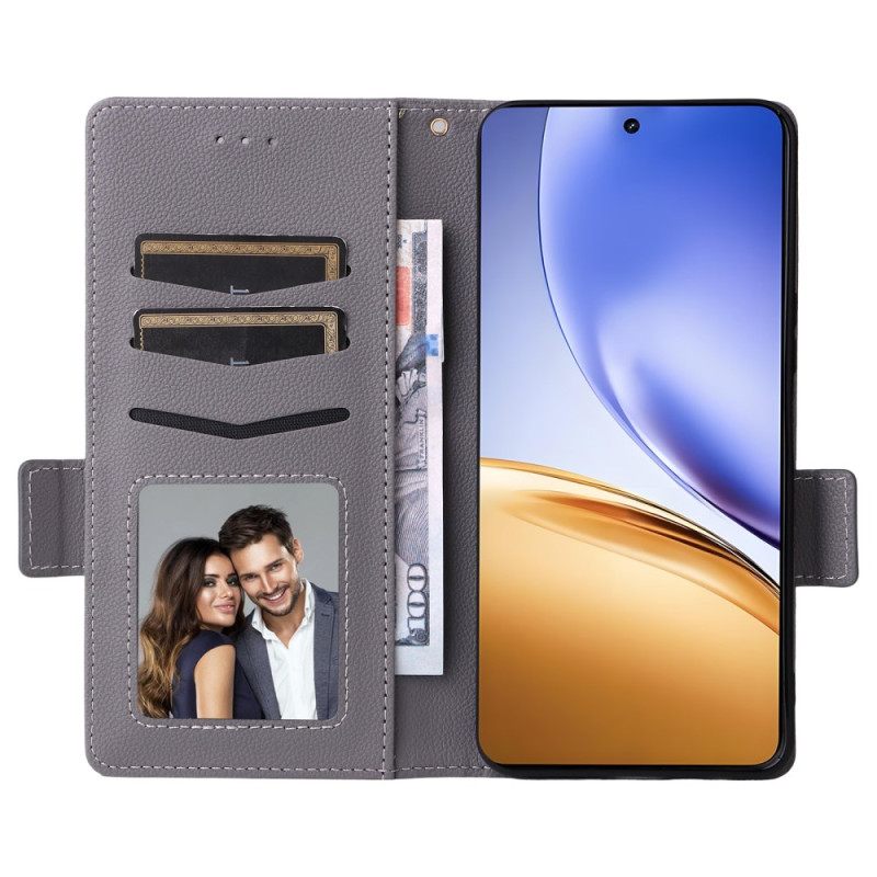 Δερματινη Θηκη Realme 14t 5g Υφή Λίτσι Με Λουρί