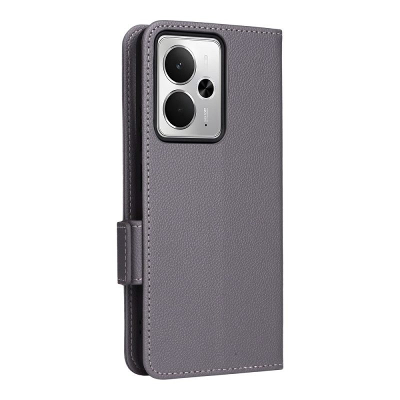 Δερματινη Θηκη Realme 14t 5g Υφή Λίτσι Με Λουρί