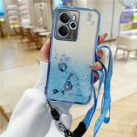 Κάλυμμα Realme 14t 5g Λουράκι Kadem Με Λουλούδια Και Στρας
