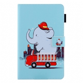 δερματινη θηκη Samsung Galaxy Tab A8 Πυροσβέστης Ελέφαντας