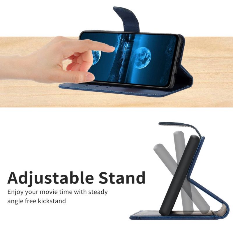 Δερματινη Θηκη Xiaomi Redmi Note 14 5g Γραμμές Και Κουμπώματα Λουριού