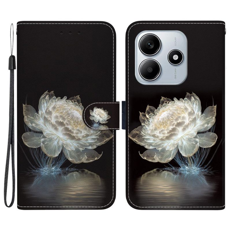 Δερματινη Θηκη Xiaomi Redmi Note 14 5g Κρυστάλλινη Παιώνια