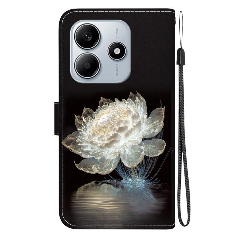 Δερματινη Θηκη Xiaomi Redmi Note 14 5g Κρυστάλλινη Παιώνια