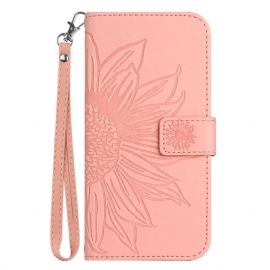 Δερματινη Θηκη Xiaomi Redmi Note 14 5g Στάμπα Ηλίανθου Με Λουρί