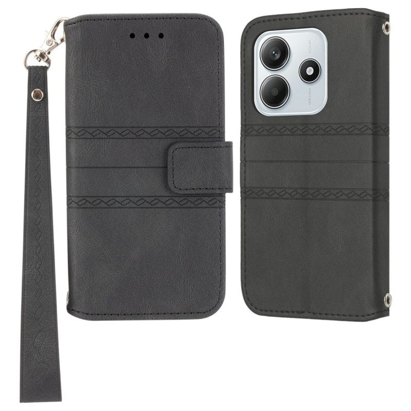 Δερματινη Θηκη Xiaomi Redmi Note 14 5g Σχέδιο Ζωφόρου Με Λουρί