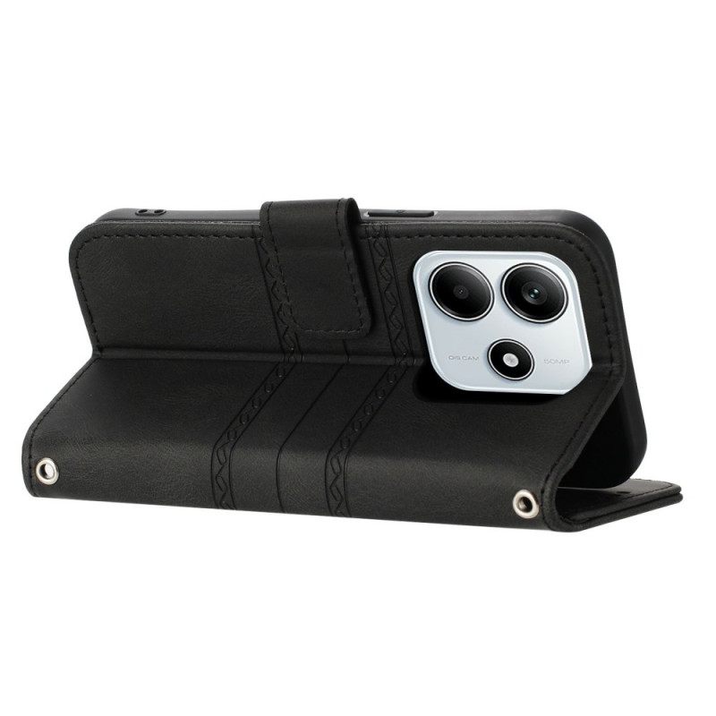 Δερματινη Θηκη Xiaomi Redmi Note 14 5g Σχέδιο Ζωφόρου Με Λουρί