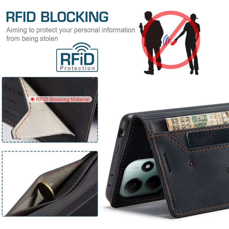 Δερματινη Θηκη Xiaomi Redmi Note 14 5g Ύφασμα Τζιν Σιλικόνης