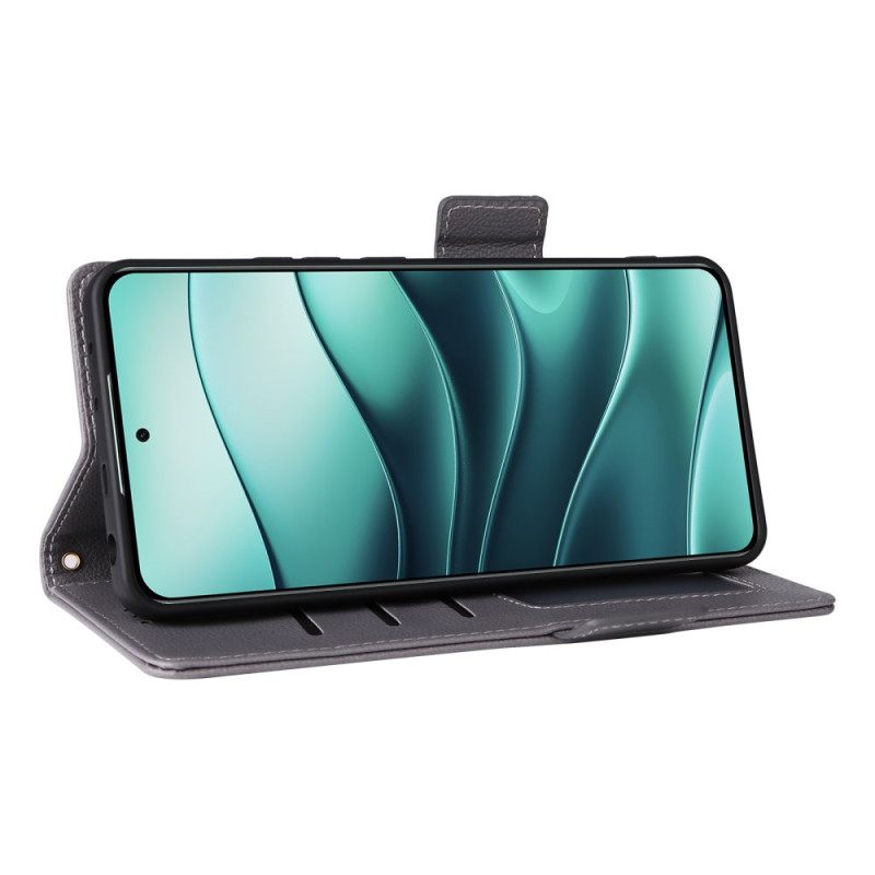 Δερματινη Θηκη Xiaomi Redmi Note 14 5g Υφή Λίτσι Με Λουράκι