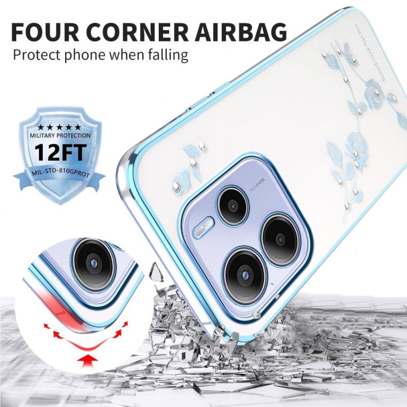 Κάλυμμα Xiaomi Redmi Note 14 5g Θήκες Κινητών Λουλούδια Και Στρας Kadem