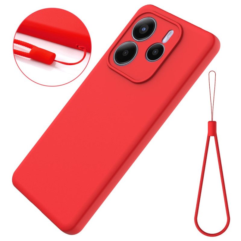 Κάλυμμα Xiaomi Redmi Note 14 5g Υγρή Σιλικόνη Με Κορδόνι Σιλικόνης