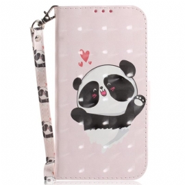 Θήκη Flip OnePlus Nord 2T 5G με κορδονι Panda Love Strap