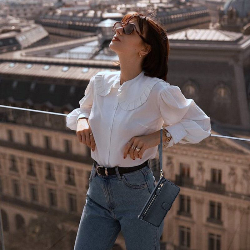 Δερματινη Θηκη Oppo Reno 13f 4g / 5g / 13 Fs 5g Τσέπη Με Φερμουάρ Και Θήκη Για Κάρτες