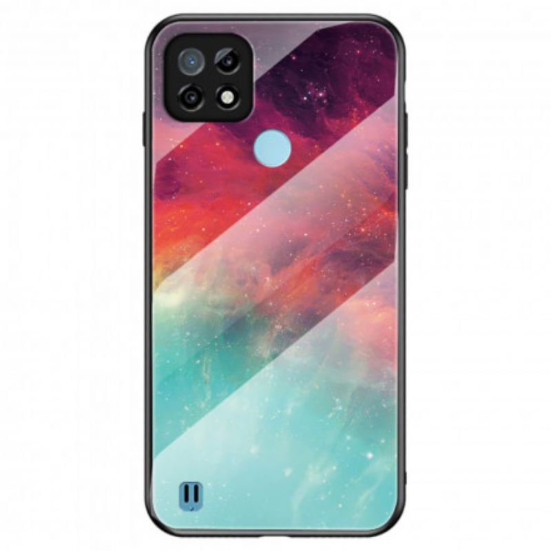 Θήκη Realme C21 Μάρμαρο Σκληρυμένο Γυαλί