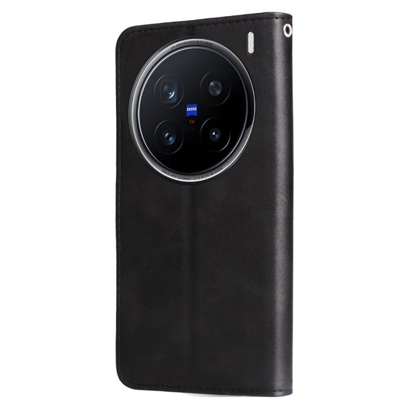 Δερματινη Θηκη Vivo X200 Pro Πορτοφόλι Με Φερμουάρ Σιλικόνης