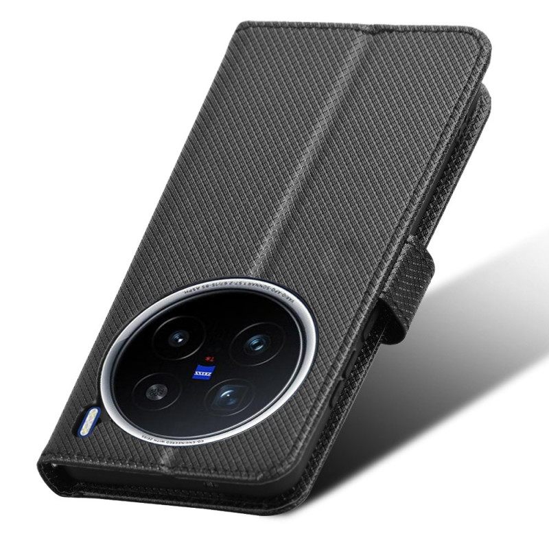 Δερματινη Θηκη Vivo X200 Pro Υφή Διαμαντιού Σιλικόνης