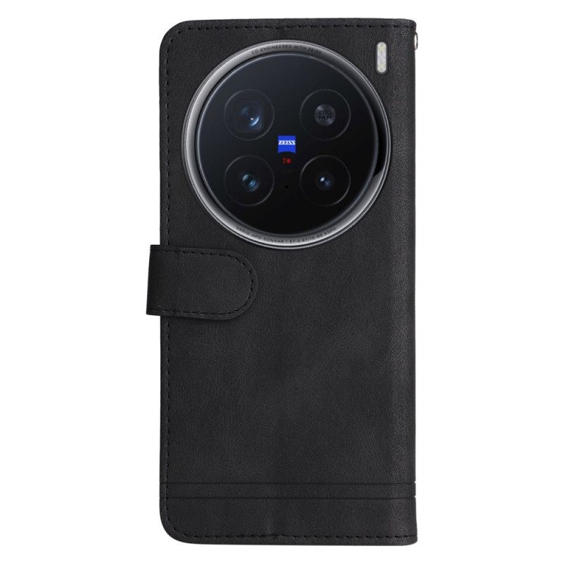 Θηκη Κινητου Vivo X200 Pro Διακοσμητικό Εφέ Σουέτ Με Πριτσίνια