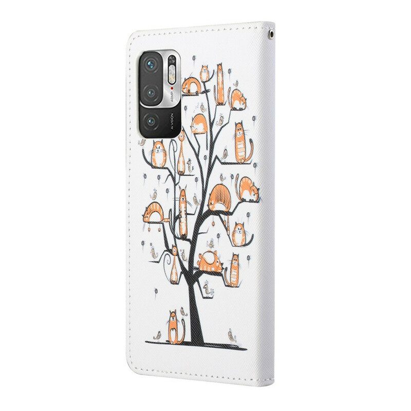 Κάλυμμα Xiaomi Redmi Note 10 5G / Poco M3 Pro 5G με κορδονι Strappy Cats