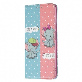 θηκη κινητου Xiaomi Redmi Note 10 5G / Poco M3 Pro 5G Θήκη Flip Baby Elephants