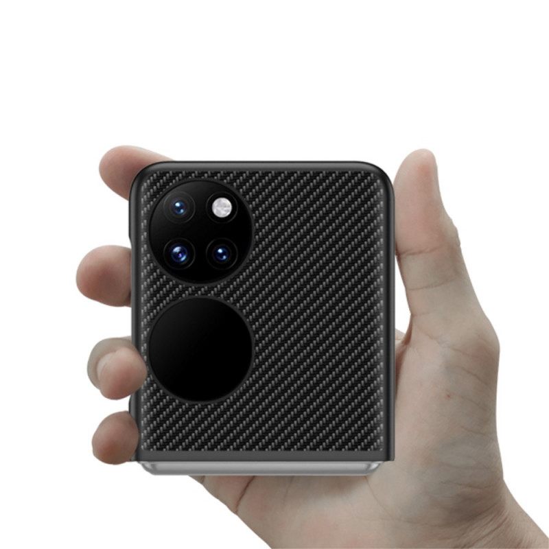 Θήκη Huawei P50 Pocket Σειρά Από Γνήσιο Δέρμα Και Ανθρακονήματα