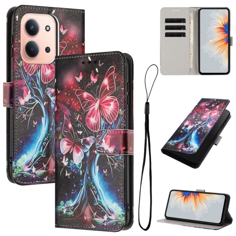 Δερματινη Θηκη Poco C85 Δέντρο Με Πεταλούδες