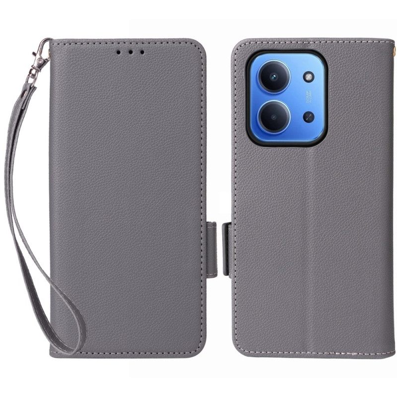 Δερματινη Θηκη Poco C85 Δερμάτινο Πορτοφόλι Με Λουρί