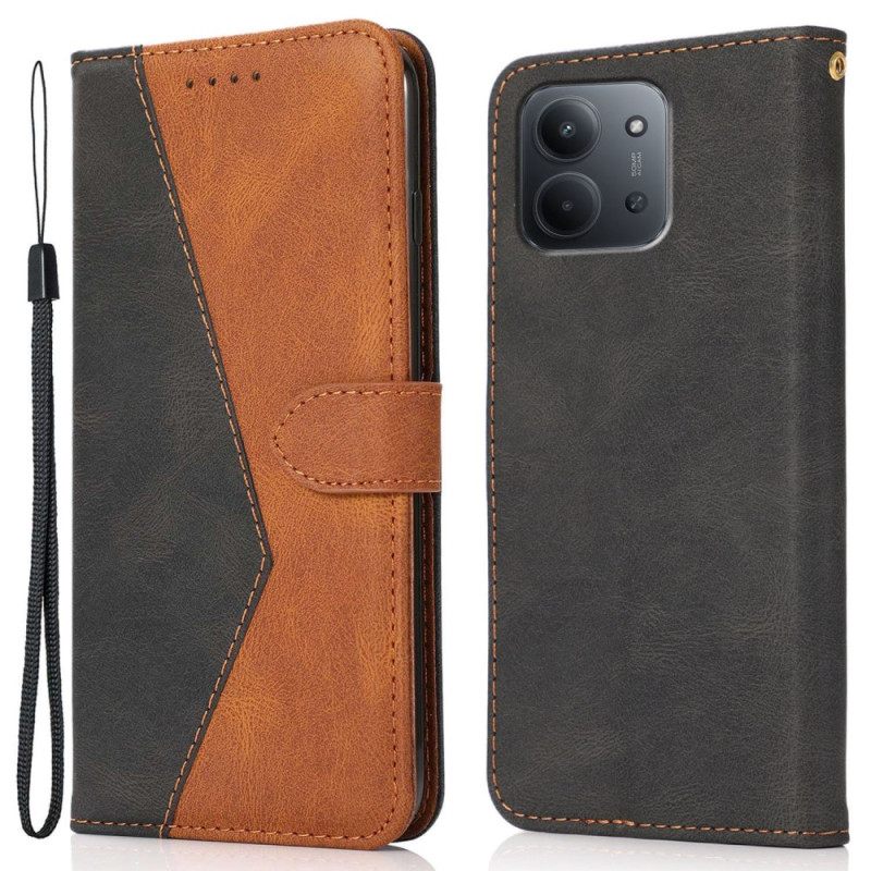 Δερματινη Θηκη Poco C85 Δίχρωμο Σιλικόνης