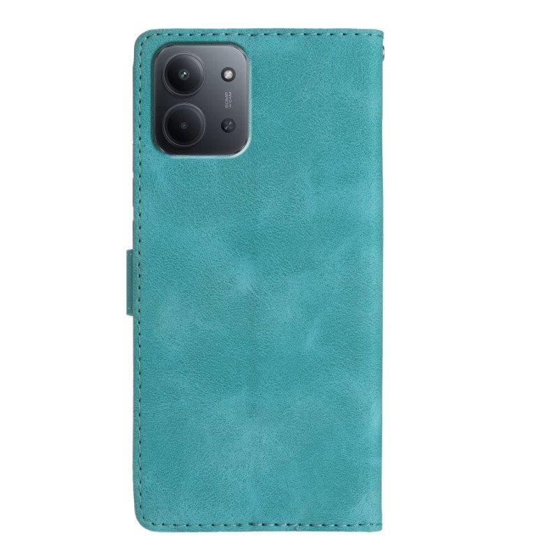 Δερματινη Θηκη Poco C85 Φλοράλ Εφέ Σουέτ