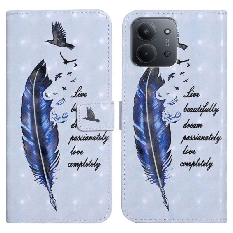 Δερματινη Θηκη Poco C85 Μπλε Φτερό