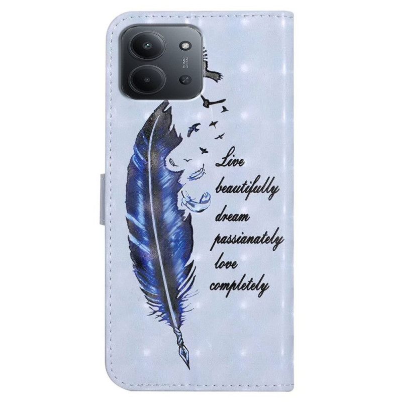 Δερματινη Θηκη Poco C85 Μπλε Φτερό