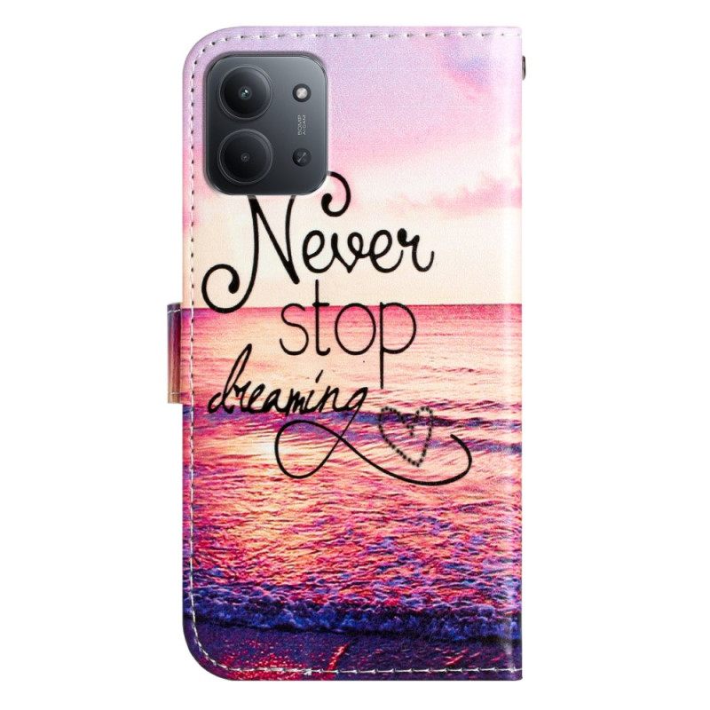 Δερματινη Θηκη Poco C85 Ποτέ Μην Σταματάς Να Ονειρεύεσαι