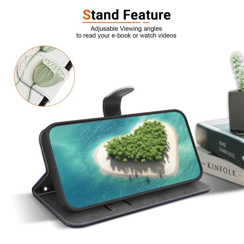 Δερματινη Θηκη Poco C85 Πράσινα Λουλούδια