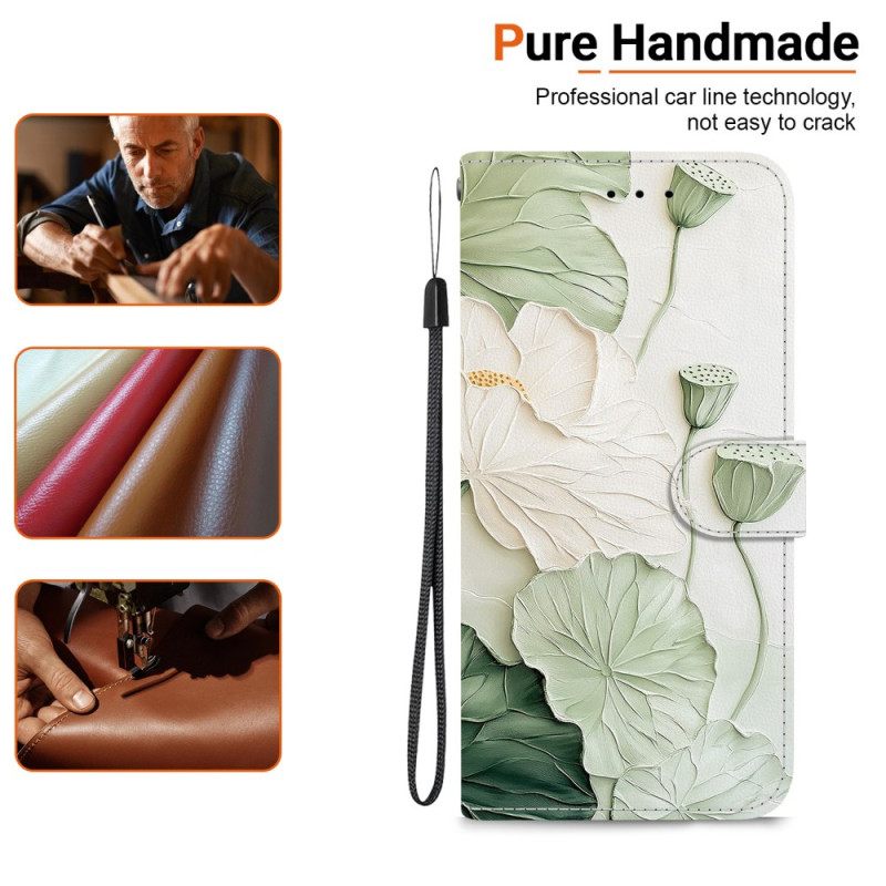 Δερματινη Θηκη Poco C85 Πράσινα Λουλούδια