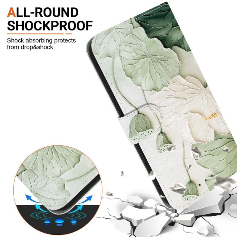 Δερματινη Θηκη Poco C85 Πράσινα Λουλούδια