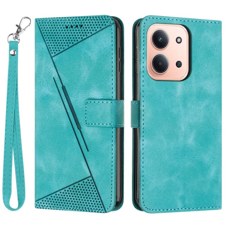 Δερματινη Θηκη Poco C85 Ρετρό Σχέδιο Γραμμές Σιλικόνης