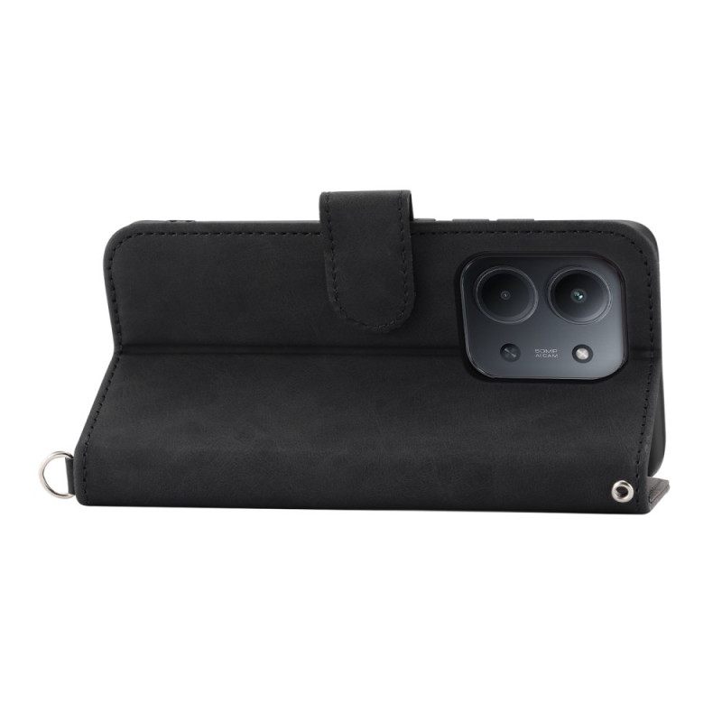 Δερματινη Θηκη Poco C85 Σουέτ Εφέ Δαντέλας