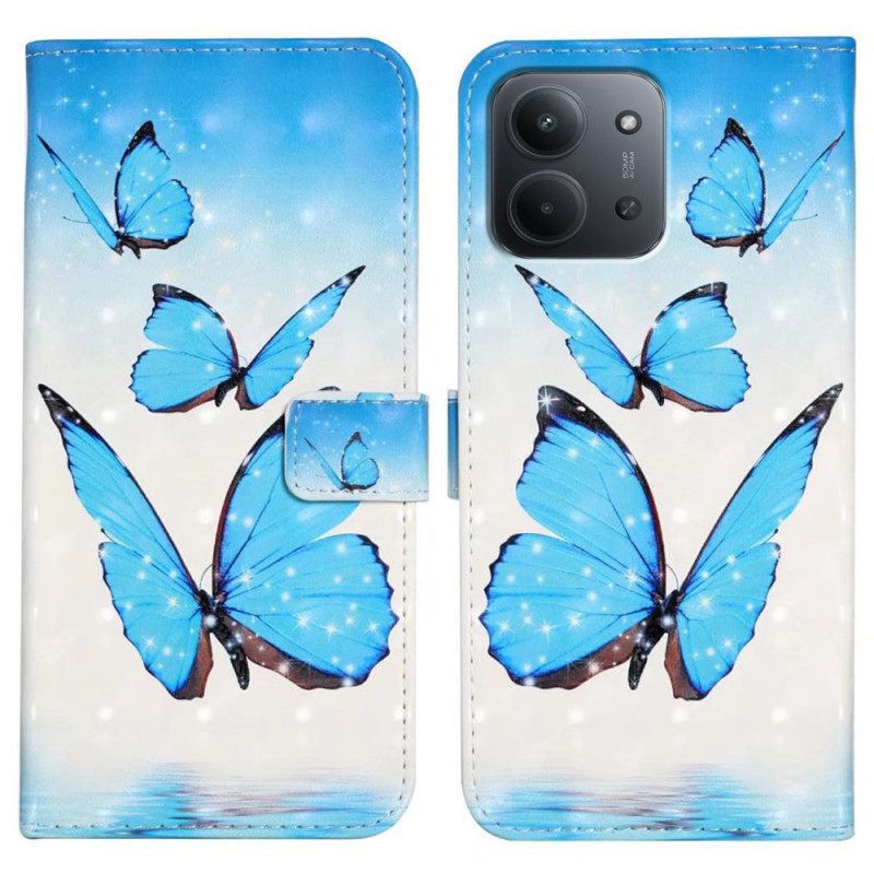 Δερματινη Θηκη Poco C85 Τρεις Πεταλούδες Σιλικόνης