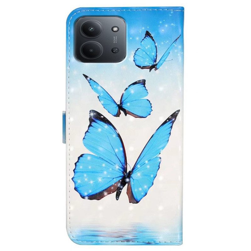Δερματινη Θηκη Poco C85 Τρεις Πεταλούδες Σιλικόνης