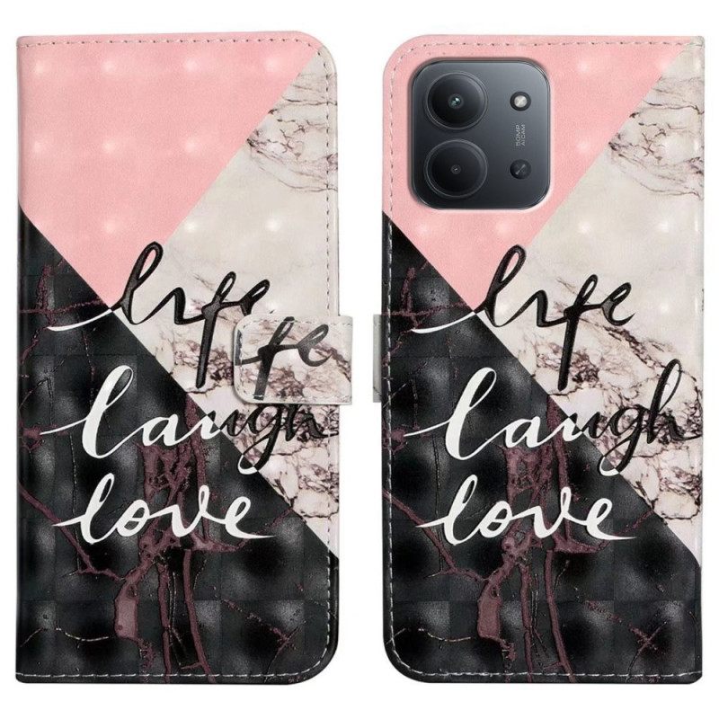 Δερματινη Θηκη Poco C85 Ζωή Γέλιο Αγάπη