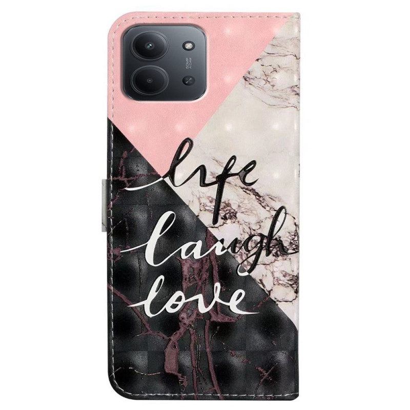 Δερματινη Θηκη Poco C85 Ζωή Γέλιο Αγάπη