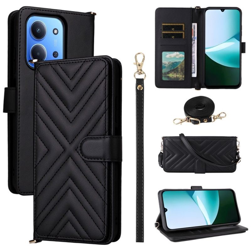 Θηκη Κινητου Poco C85 Θήκες Κινητών Καπιτονέ Σχέδιο Με Λουρί Και Λουρί Ώμου