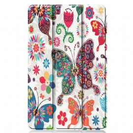 θηκη κινητου Samsung Galaxy Tab S6 Lite Ρετρό Πεταλούδες Και Λουλούδια