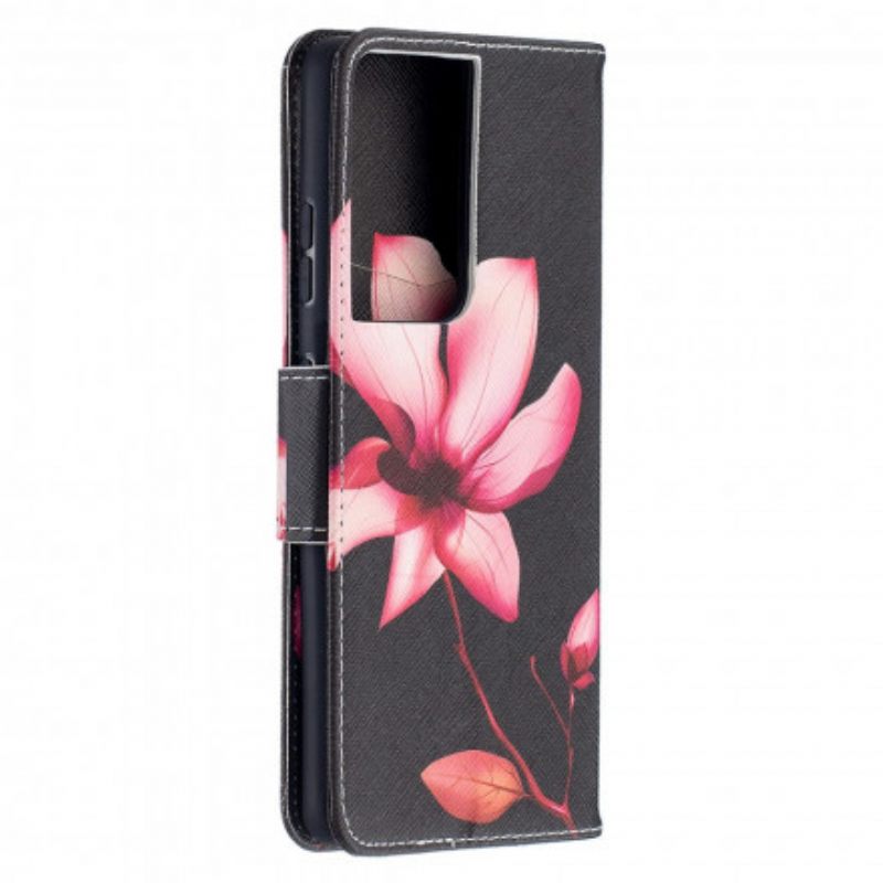 Κάλυμμα Samsung Galaxy S21 Ultra 5G Ροζ Λουλούδι
